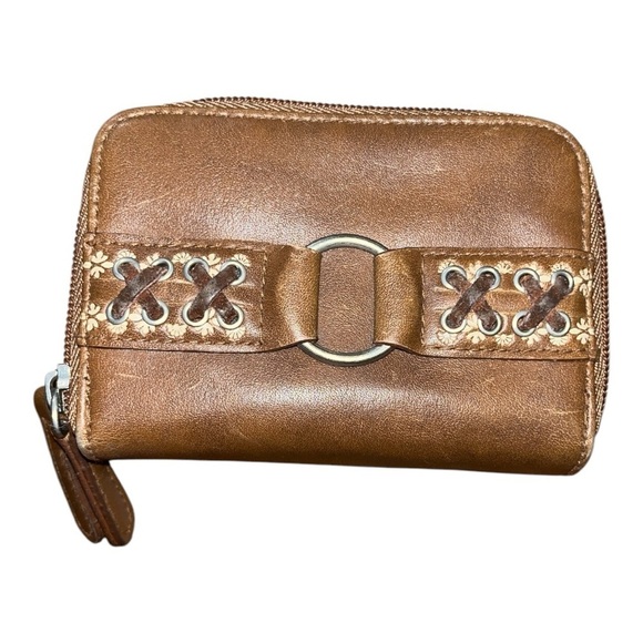 NWOT Western small wallet tan twisted design man made materials neutrals fall - Picture 1 of 10